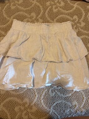 Princess Polly Cream Tiered Ruffle Mini Skirt